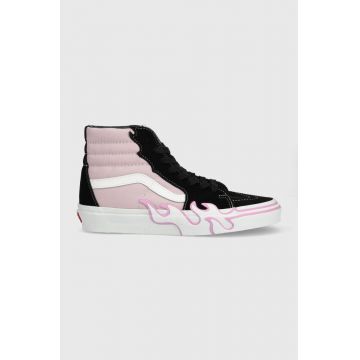Vans teniși SK8-Hi Flame femei, culoarea roz, VN0005UJLLC1 VN0005UJLLC1-DKGRN