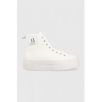 Armani Exchange tenisi femei, culoarea alb, XDZ025.XV694.00894