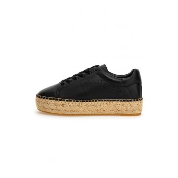 Espadrile de piele ecologica cu logo discret