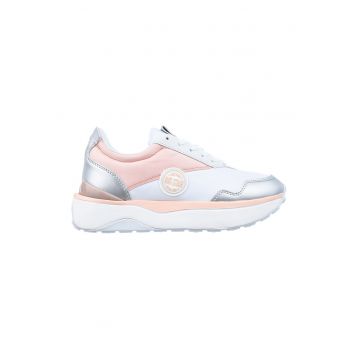 Pantofi sport cu insertii de piele ecologica - cu aplicatie logo