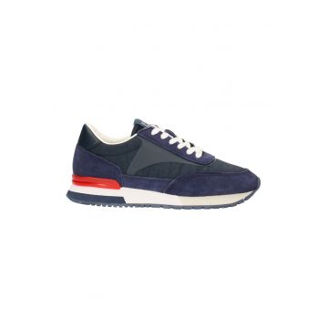 Pantofi sport cu insertii din piele intoarsa sintetica