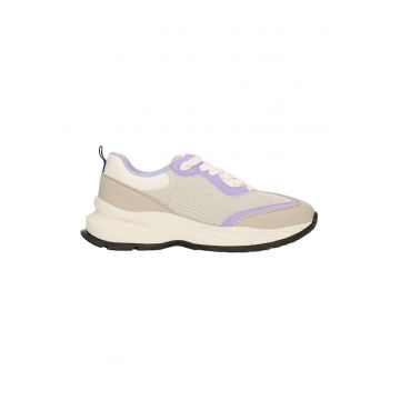 Pantofi sport din piele ecologica cu garnituri din plasa