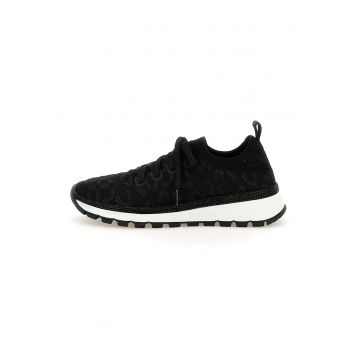 Pantofi sport slip-on cu aspect tricotat