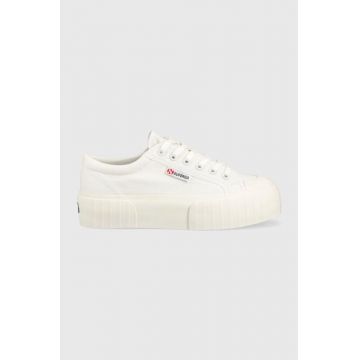 Superga tenisi 2631 STRIPE PLATFORM femei, culoarea alb, S5111SW