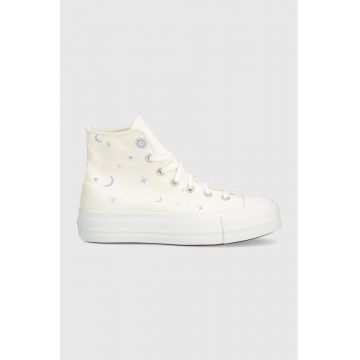 Converse tenisi Chuck Taylor All Star Lift Platform femei, culoarea bej, A02895C