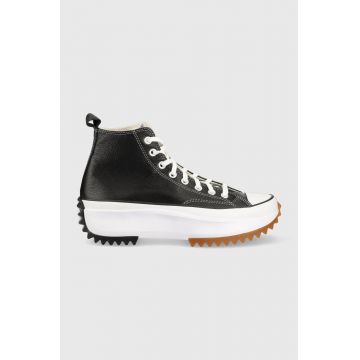 Converse teniși de piele Run Star Hike Platform culoarea negru, A04292C