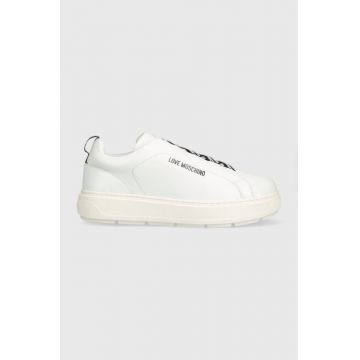 Love Moschino sneakers din piele culoarea alb, JA15824G0GIA0100