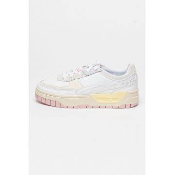 Pantofi sport cu garnituri din piele si piele intoarsa Cali Dream - Alb