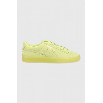 Puma sneakers din piele întoarsă Suede Classic XXI culoarea verde, 374915 374915-73