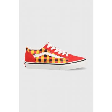 Vans tenisi copii JN Old Skool GLOW MULTI culoarea rosu