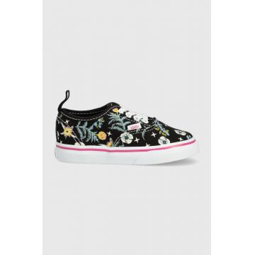 Vans tenisi copii TD Authentic Elastic FLRL BLACK culoarea negru