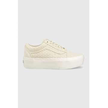 Vans tenisi Old Skool Stackform femei, culoarea bej, VN0A7Q5MIVR1