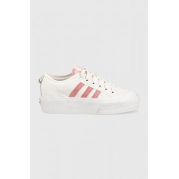 adidas Originals tenisi Nizza femei, culoarea alb