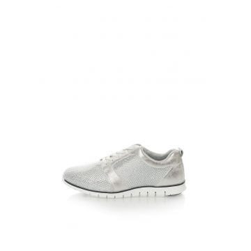 Pantofi sport argintii cu aspect stralucitor