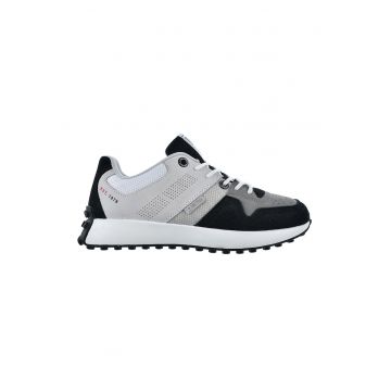 Pantofi sport colorblock de piele intoarsa si material textil
