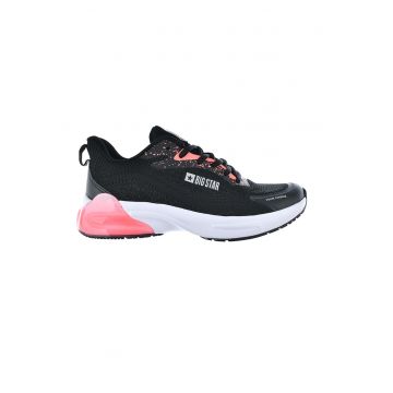 Pantofi sport cu aspect tricotat si detalii contrastante