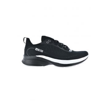 Pantofi sport cu aspect tricotat si detaliu logo