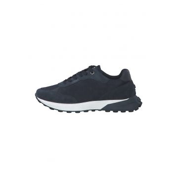 Pantofi sport cu insertii de piele intoarsa - Bleumarin