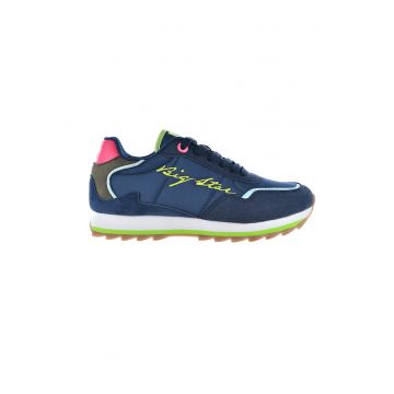 Pantofi sport cu model colorblock si broderie logo