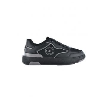 Pantofi sport low-cut cu garnituri din piele ecologica