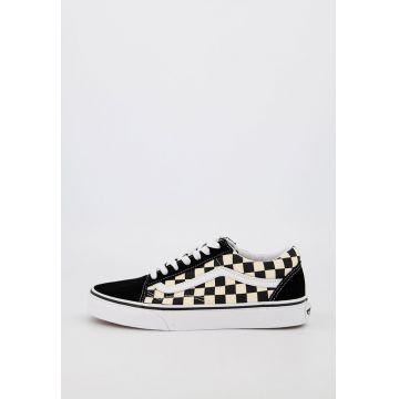 Tenisi unisex in carouri cu garnituri de piele intoarsa Old Skool