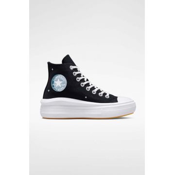 Converse tenisi Chuck Taylor All Star Move femei, culoarea negru, A02896C