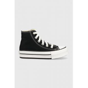 Converse tenisi copii CHCK TAYLOR ALL STAR EVA LIFT 372859C culoarea negru