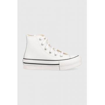 Converse tenisi de piele pentru copii CON OBUWIE A01016C EVA LIFT culoarea alb