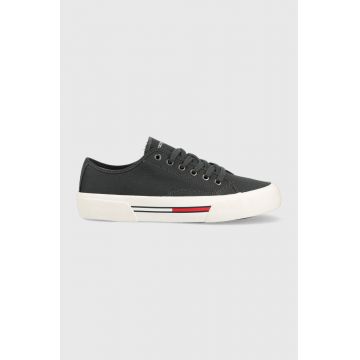 Tommy Jeans tenisi LACE UP CANVAS COLOR barbati, culoarea gri