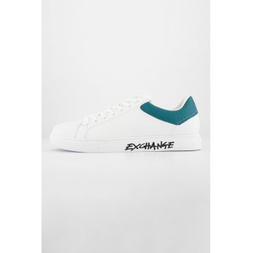 Pantofi sport de piele cu logo pe talpa