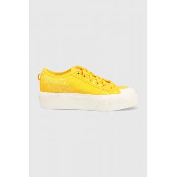 adidas Originals tenisi Nizza Platform femei, culoarea galben