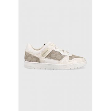 Coach sneakers C201 Multi Signature culoarea bej, CK571