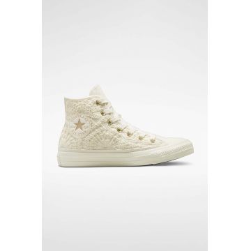 Converse tenisi Chuck Taylor All Star HI femei, culoarea alb, A06114C