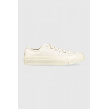 Converse tenisi de piele Chuck 70 OX femei, culoarea bej, A03435C