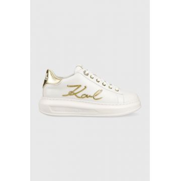 Karl Lagerfeld sneakers din piele KAPRI culoarea alb, KL62510A