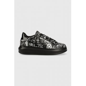 Karl Lagerfeld sneakers din piele KAPRI culoarea negru, KL62569