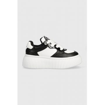 Karl Lagerfeld sneakers din piele KREEPER LO culoarea alb, KL42323