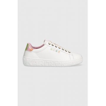 Karl Lagerfeld sneakers din piele KUPSOLE III culoarea alb, KL61073