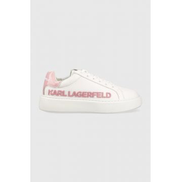 Karl Lagerfeld sneakers din piele MAXI KUP culoarea alb, KL62210