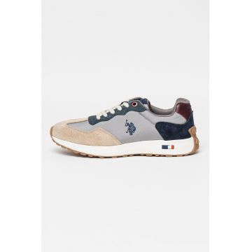 Pantofi sport cu garnituri de piele intoarsa