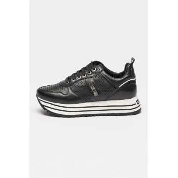 Pantofi sport cu talpa flatform si model cu perforatii