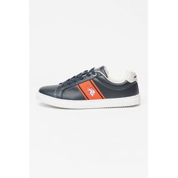 Pantofi sport de piele ecologica cu logo