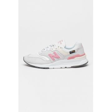 Pantofi sport din piele intoarsa cu insertii din plasa 997H