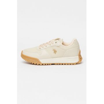 Pantofi sport low-cut cu garnituri de piele ecologica