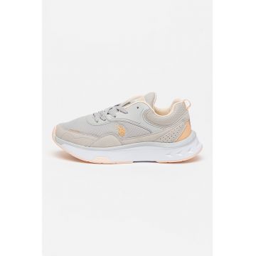 Pantofi sport low-cut cu insertii din material textil