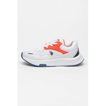 Pantofi sport low-cut cu insertii din material textil