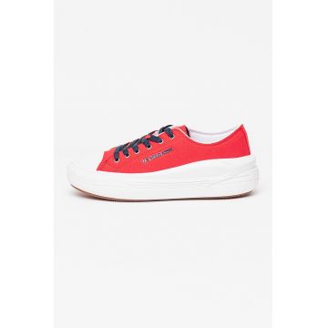 Tenisi low-cut cu logo - Rosu