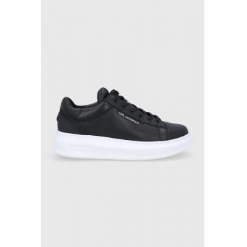 Karl Lagerfeld Ghete de piele culoarea negru