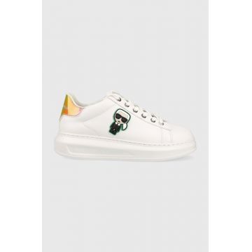 Karl Lagerfeld sneakers din piele KAPRI culoarea alb, KL62530G