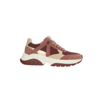Pantofi sport cu insertii din piele si piele intoarsa